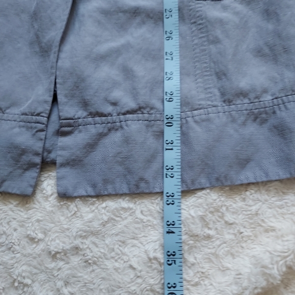 J. Jill Silk Linen Slate Blue Button Front Longline Jacket Lagenlook Layered - Picture 14 of 14